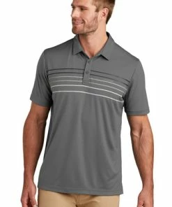 Travis Mathews Travis Mathew Coto Performance Chest Stripe Polo -Golf Clubs Sales 2023 28075 DarkGrey 0 TM1MY400DarkGreyModelFront 1200W 95765.1673456956