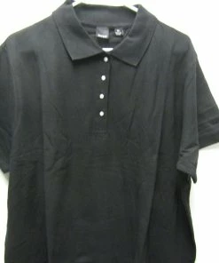 Womens Reebok Solid Black Cotton Polo Size 3XL XXX Pique Ladies
